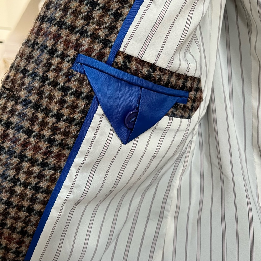 LIKE NEW J Crew Brown Multi Houndstooth Wool-Blend Blazer - Picture 7 of 12
